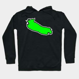 Gabriola Island BC in Lime Green Flavour - Simple Colour Silhouette - Gabriola Island Hoodie